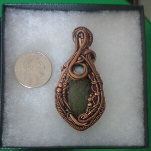Elegant Copper Wire Wrapped Pendant